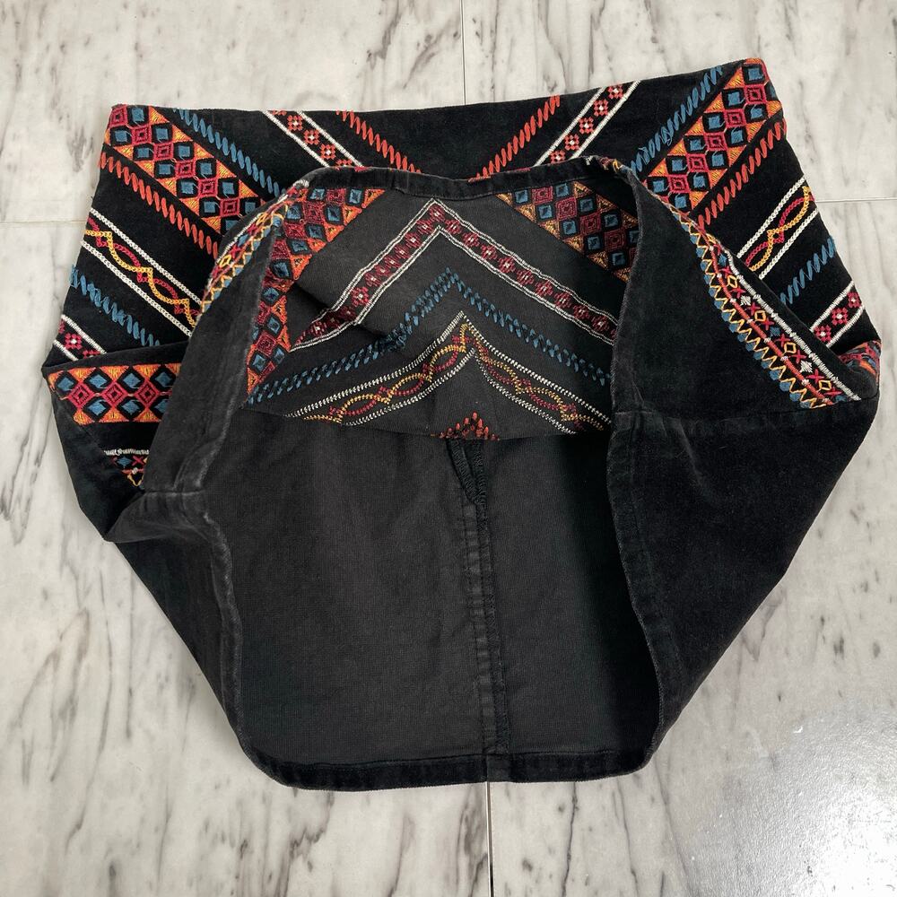 Rockin C Embroidered Mini Skirt Women’s Large Black Southwestern Boho Cotton - Picture 11 of 11